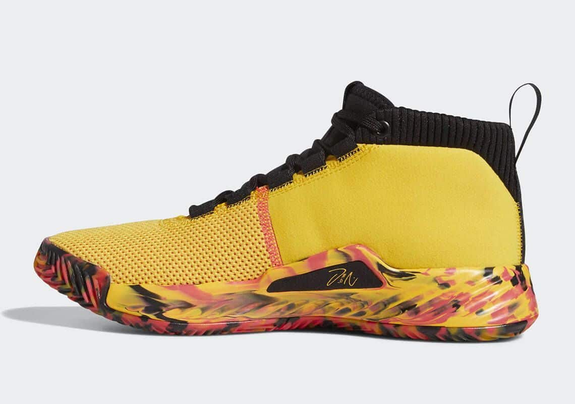 Adidas Dame 5 "Dame Goose" amarillo y rojo salvaje próximamente 1 adidas dame 5 dame goose bb9315 6