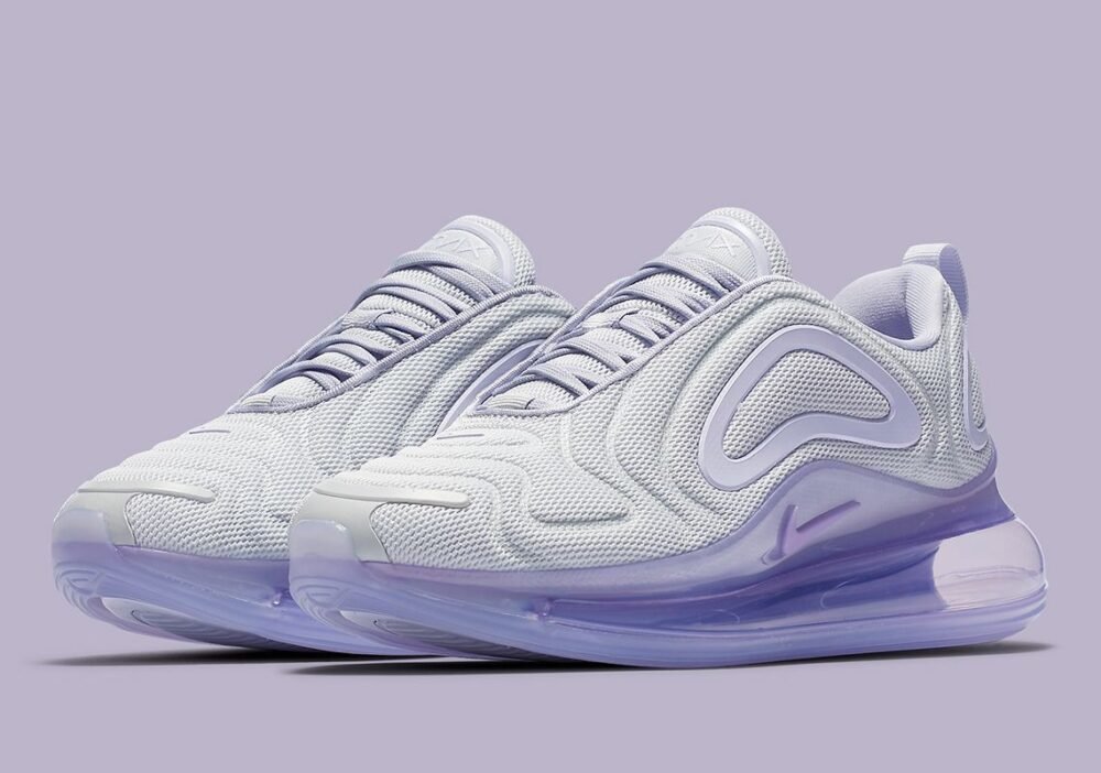 Nike Pairs Pure Platinum con Oxygen Purple en el Air Max 720 1 nike air max 720 womens platinum purple ar9293 009 3