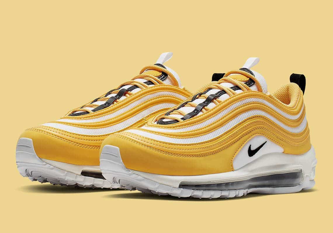 Acentos amarillos estilo taxi vienen a la Nike Air Max 97 1 nike air max 97 womens white gold black 921733 703 2