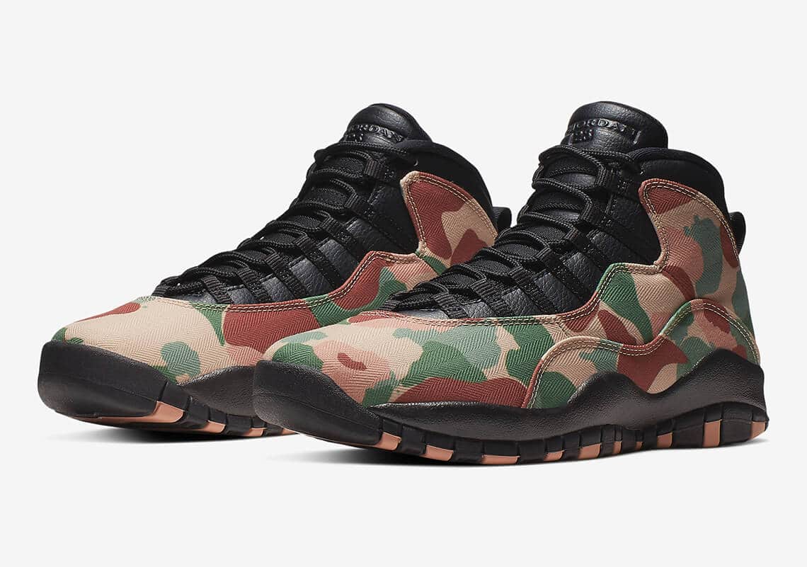 Air Jordan 10 se cubre con "Duck Camo" 1 air jordan 10 camo 310805 200 release date 4