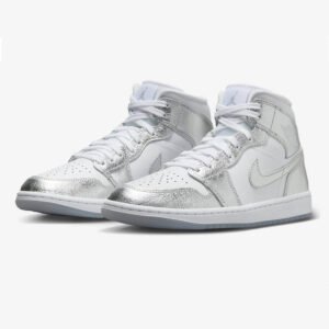 Air Jordan 1 Mid Crinkled Silver Foil