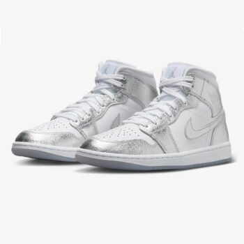 Air Jordan 1 Mid Crinkled Silver Foil