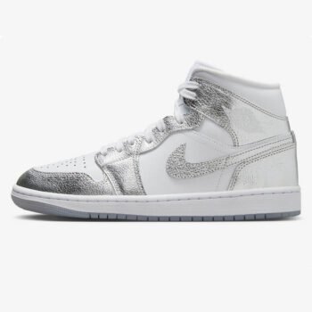 Air Jordan 1 Mid Crinkled Silver Foil - Imagen 2