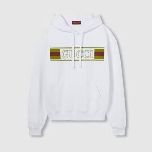 Gucci Embroidered cotton hooded sweatshirt
