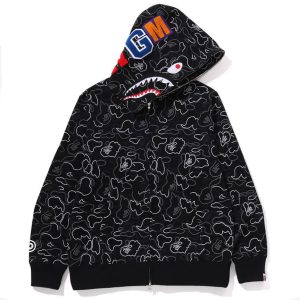 Bape Neon Camo Shark Full Zip Hoodie
