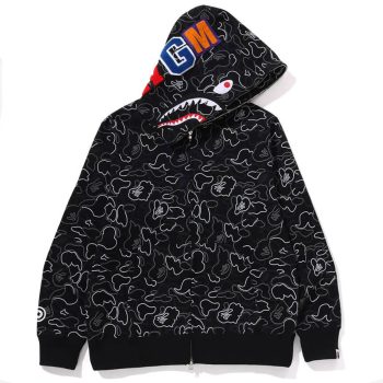 Bape Neon Camo Shark Full Zip Hoodie