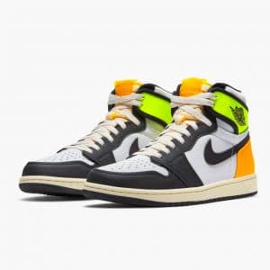 Air Jordan 1 Retro High White Black Volt University Gold