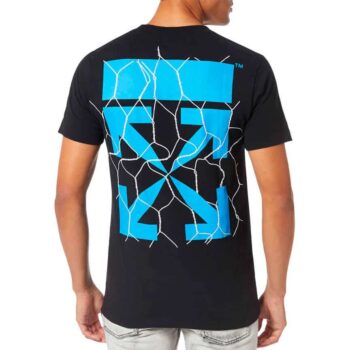 OFF-WHITE Slim Fit Fence Arrows T-Shirt Black/Blue - Imagen 2
