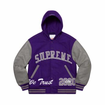 Supreme King Hooded Varsity Jacket